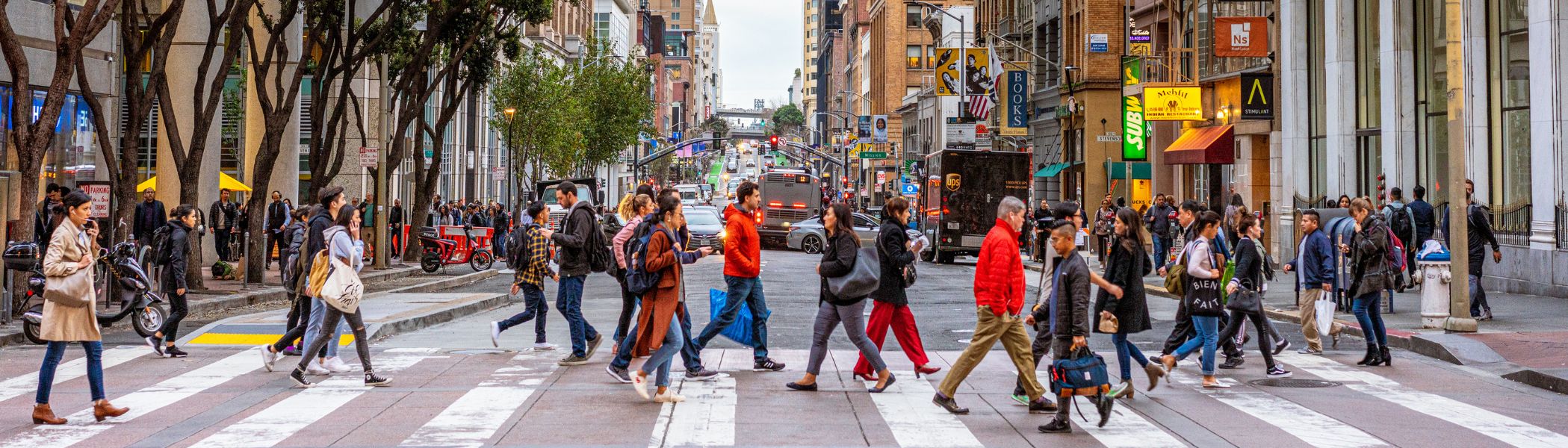 people crossing in San Francisco