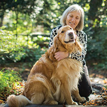 Claudia Goldin and her golden
retriever, Pika.