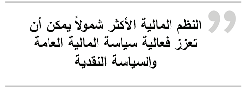 النظم المالية الأكثر شمولاً يمكن أن تعزز فعالية سياسة المالية العامة والسياسة النقدية