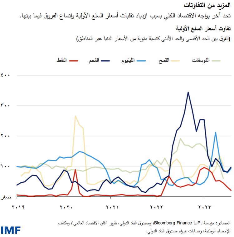 المزيد من التفاوتات تحد آخر يواجه الاقتصاد الكلي بسبب ازدياد تقلبات أسعار السلع الأولية واتساع الفروق فيما بينها.